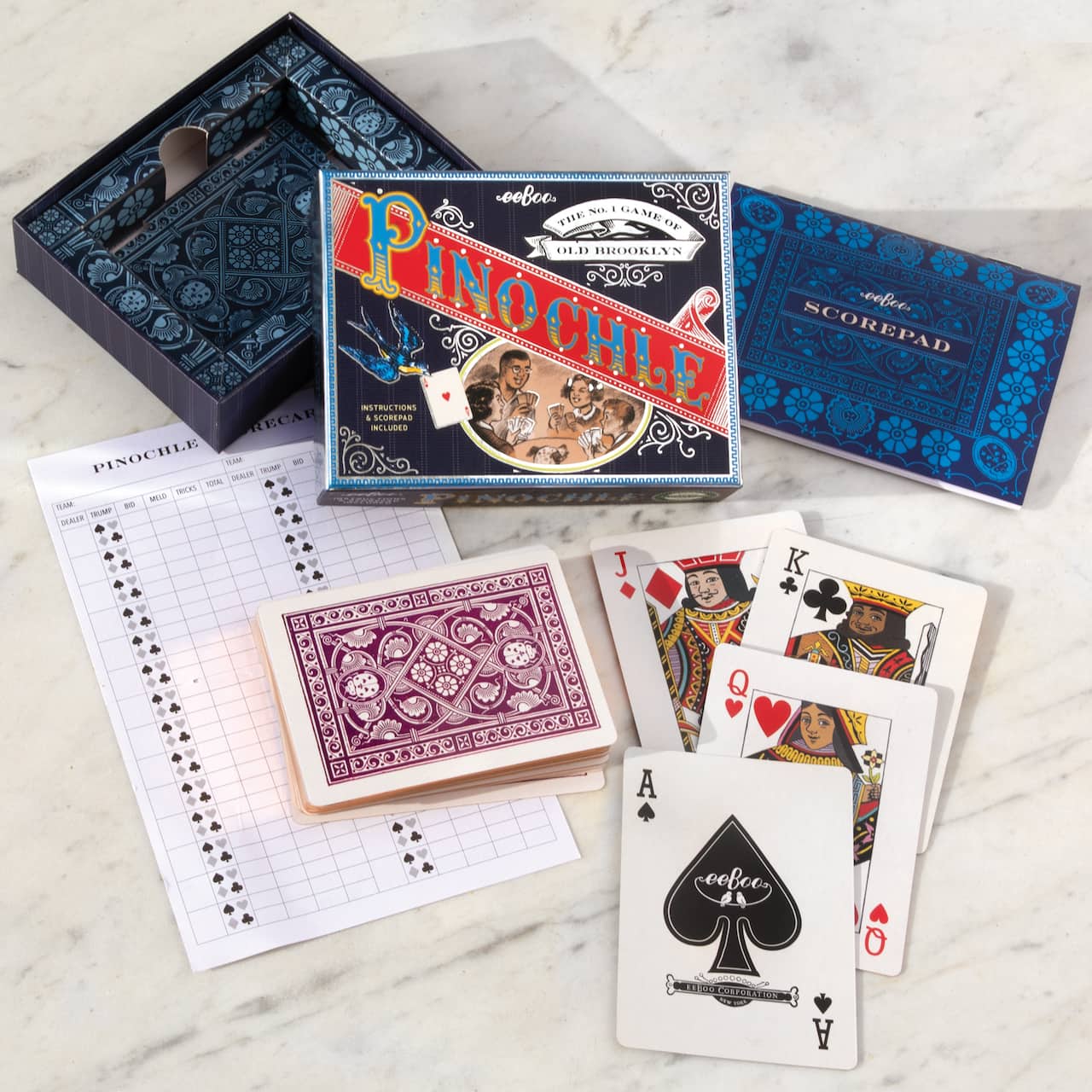 eeBoo Piece & Love Pinochle Playing Card Set